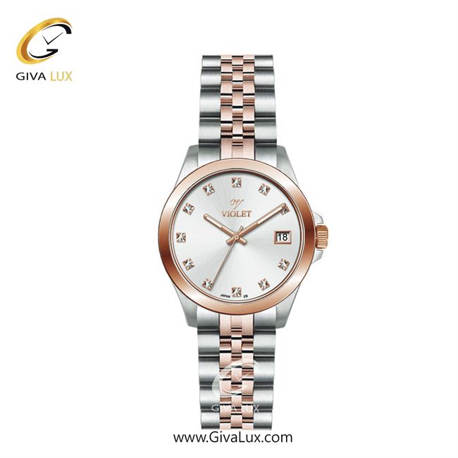 ساعت مچی اورجینال زنانه ویولت VIOLET نقره ای-رزگلد | رزگلد-نقره ای| نقره ای| کد رفرنس 0642/2 سایز کوچک